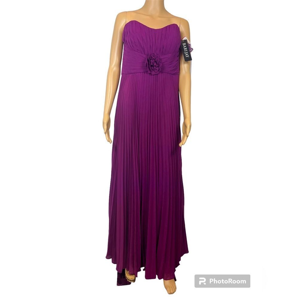 Bari Jay Woman’s Strapless Dress Size 14  Color Purple  New with Tags